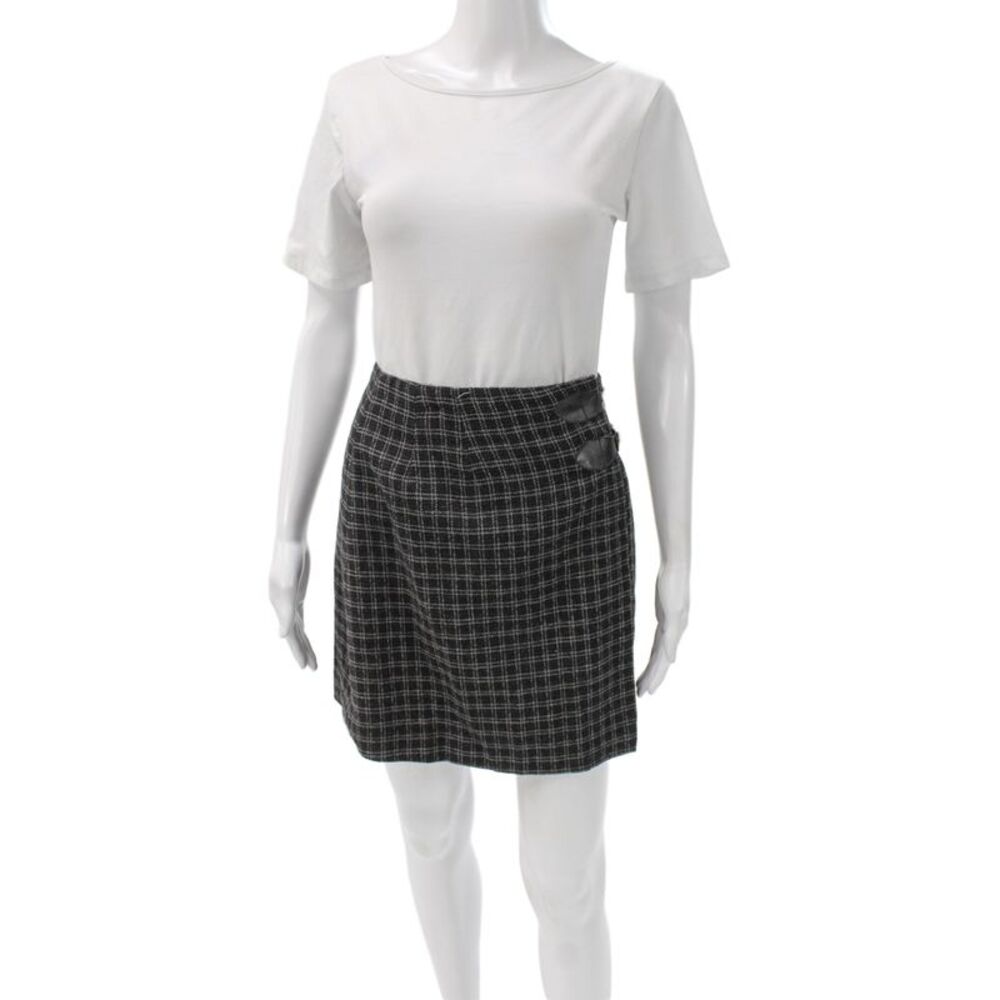 Barami Women Mini Plaid Wool Buckle Skirt Preppy Size 0